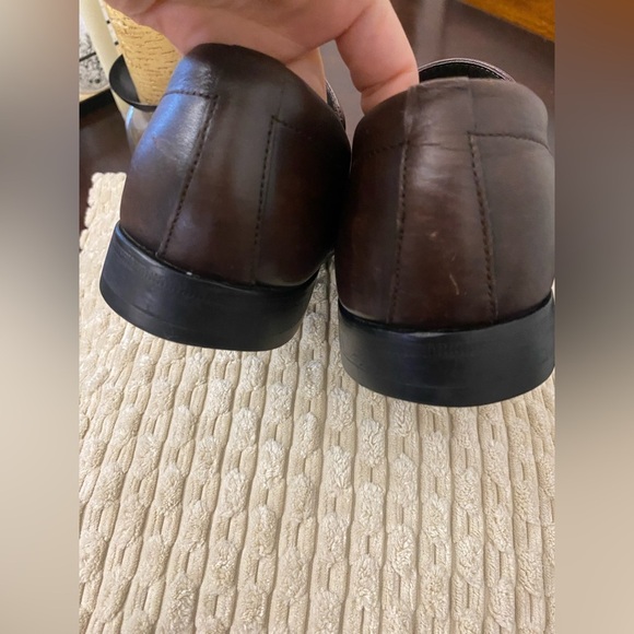 Hugo Boss Penny Loafers Men's 8 Dark Brown Leather Dress, runs large - Picture 12 of 16